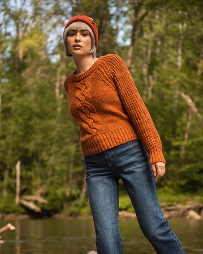 Recycled Cotton Cable Crew Sweater by United By Blue