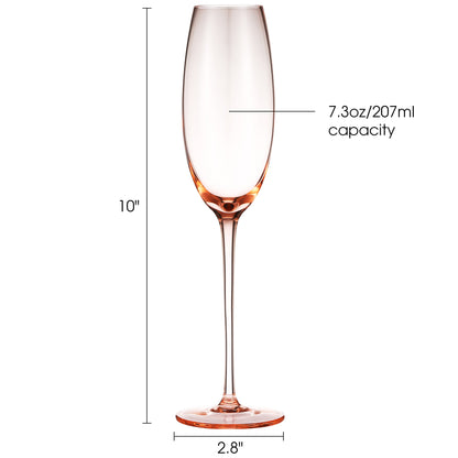 Berkware Luxurious and Elegant Sparkling Colored Glassware - Champagne Flutes