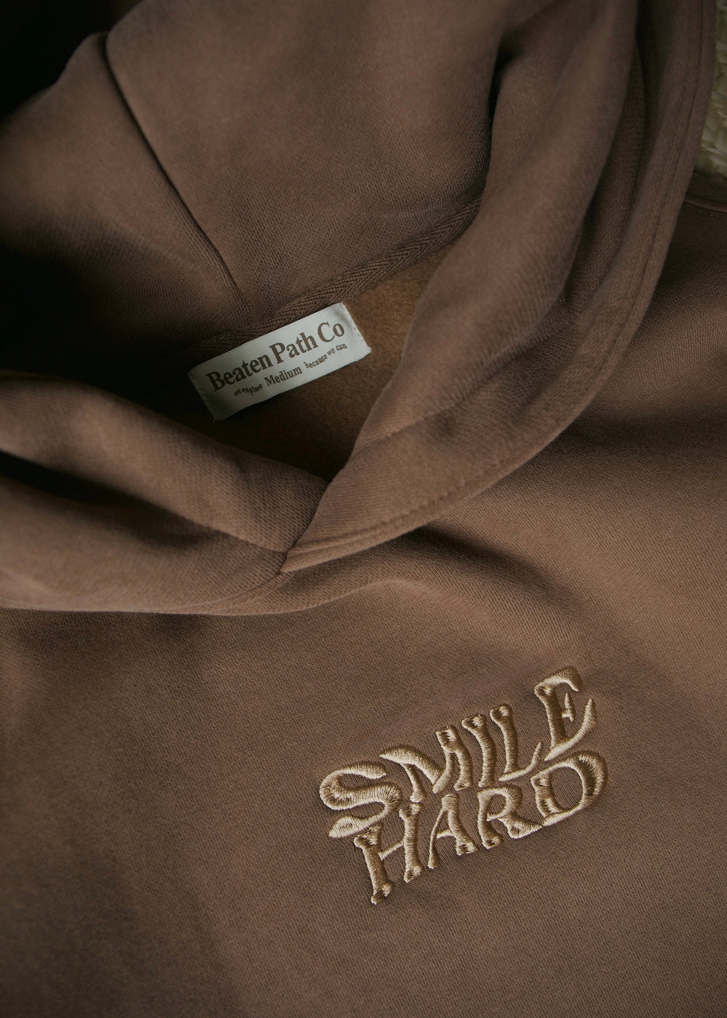 SMILE HARD DEEP BROWN HOODIE