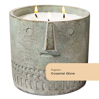 Coastal Glow Stone Face Candle 27oz