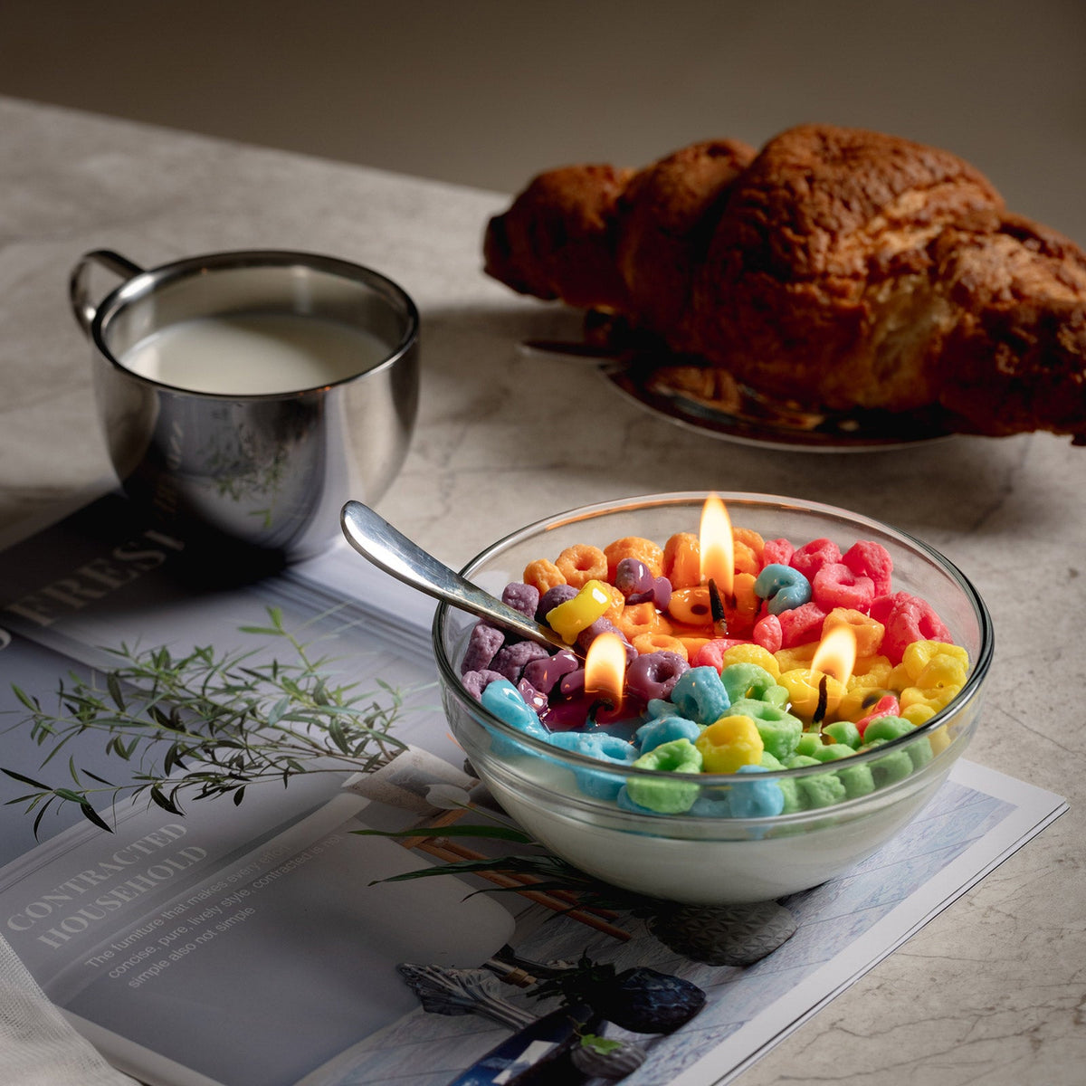 Fruit Loops Cereal Candle Bowl