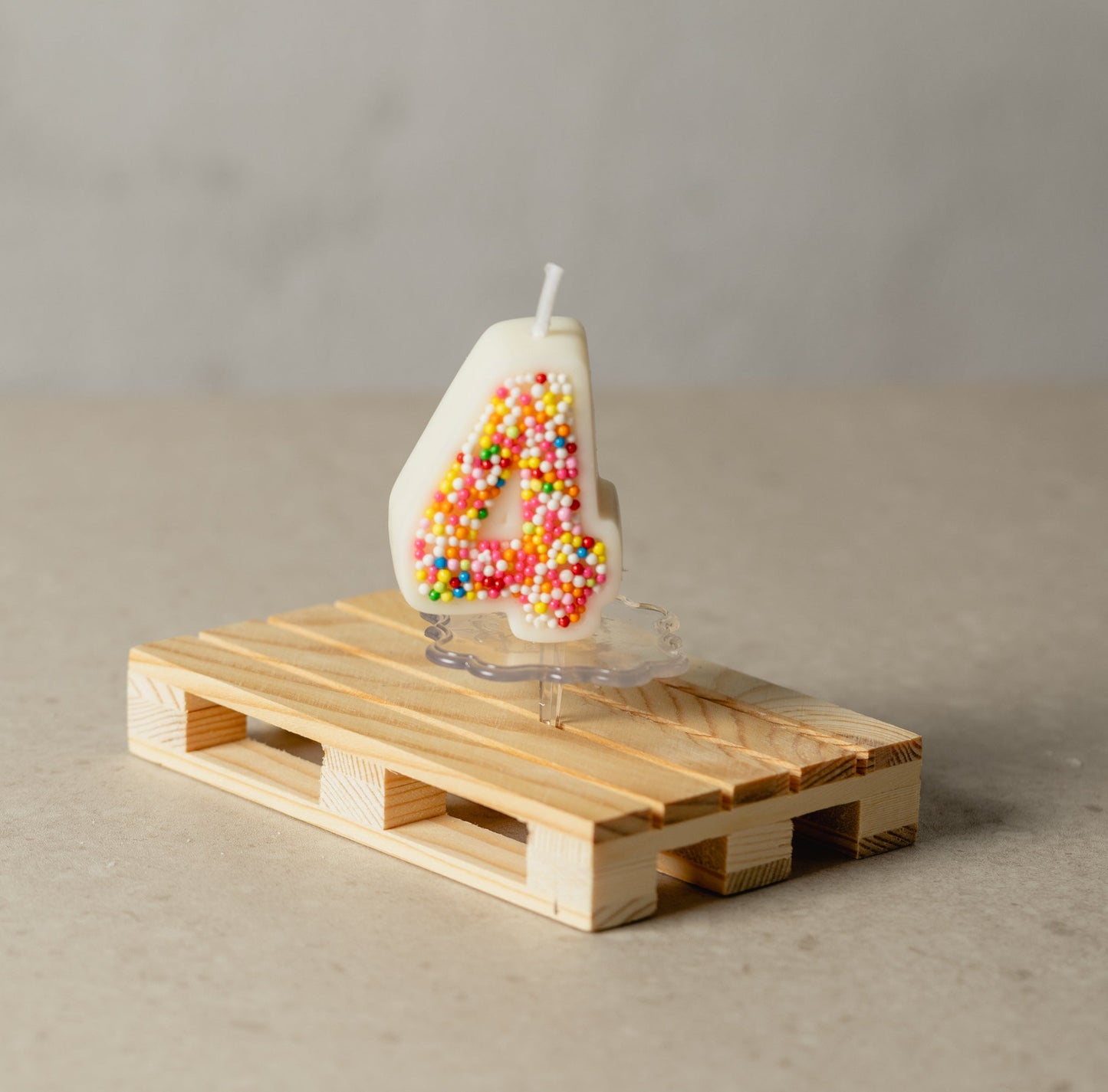 Colorful Sprinkle Candy Embedded Birthday Number Candle