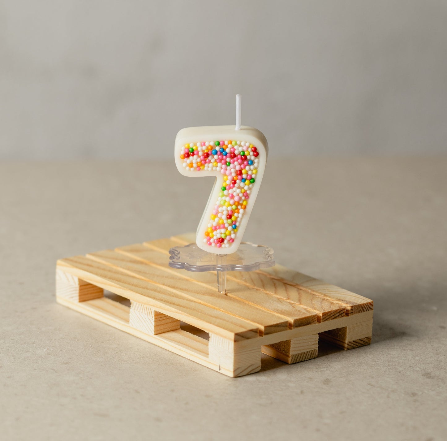 Colorful Sprinkle Candy Embedded Birthday Number Candle