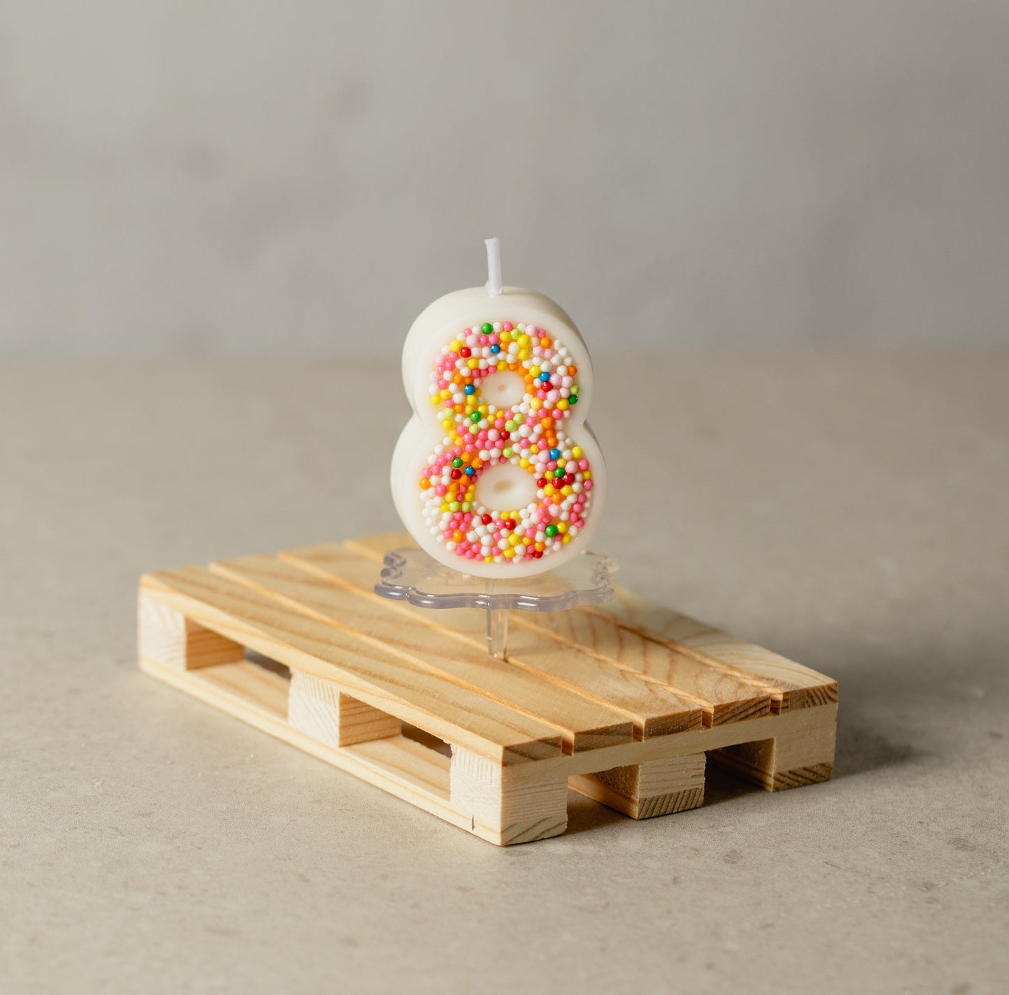 Colorful Sprinkle Candy Embedded Birthday Number Candle