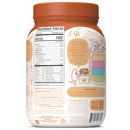 KOS Organic Plant Protein, Salted Caramel Coffee, 28 servings