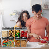 Cheer Collection Airtight Food Storage Containers - Set of 8 Identical 28oz Pantry Bins with Lids - Multiple Colors Available