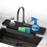Cheer Collection Silicone Faucet Draining Mat and Splash Guard with Anti-Slip Soap Holder