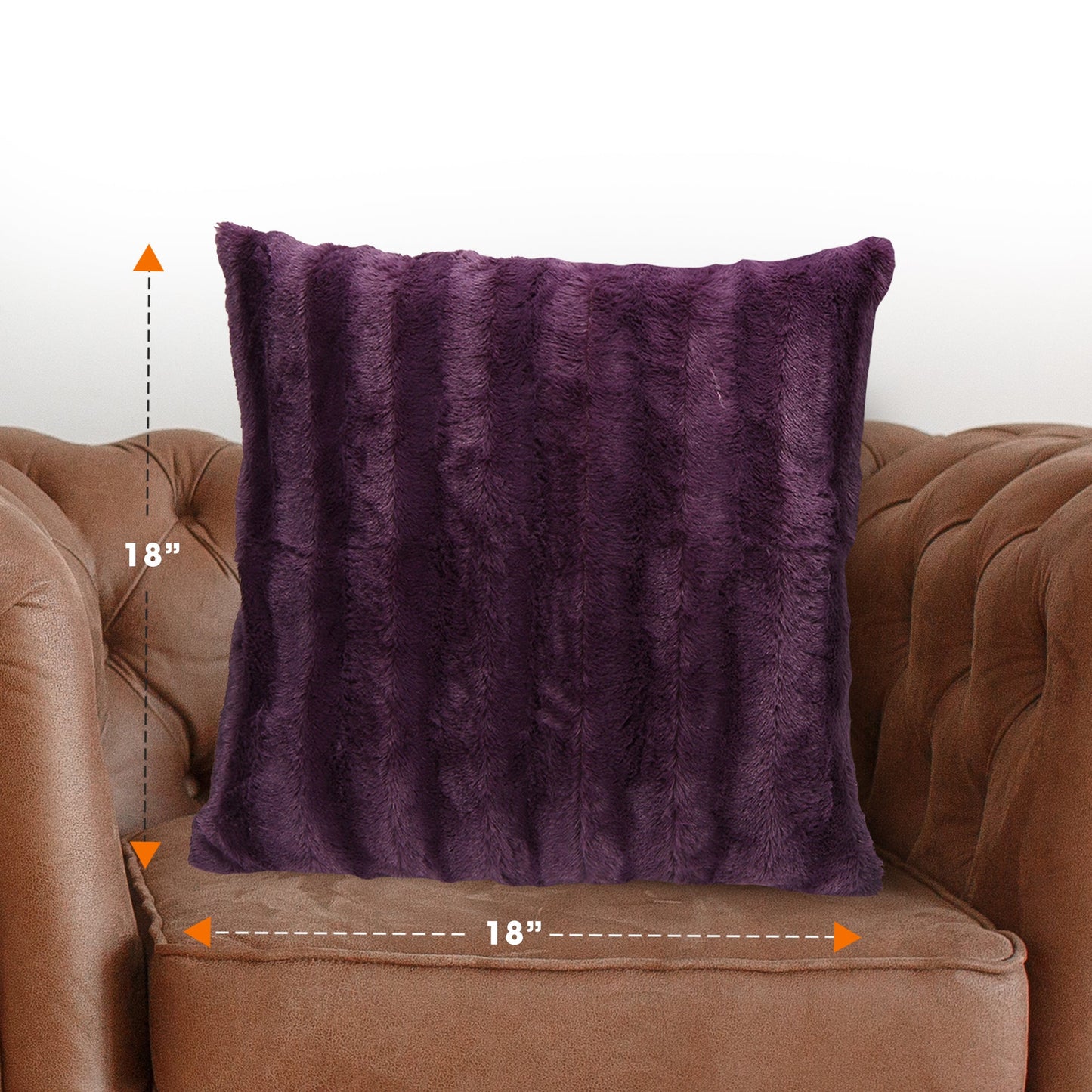 Cheer Collection Faux Fur Throw Pillow Cover - Multiple Colors & Sizes Available