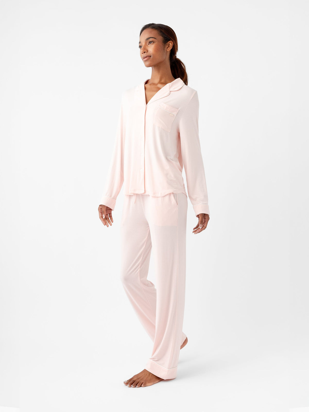 Women's Bamboo Stretch-Knit Long Sleeve Pajama Set - Tall