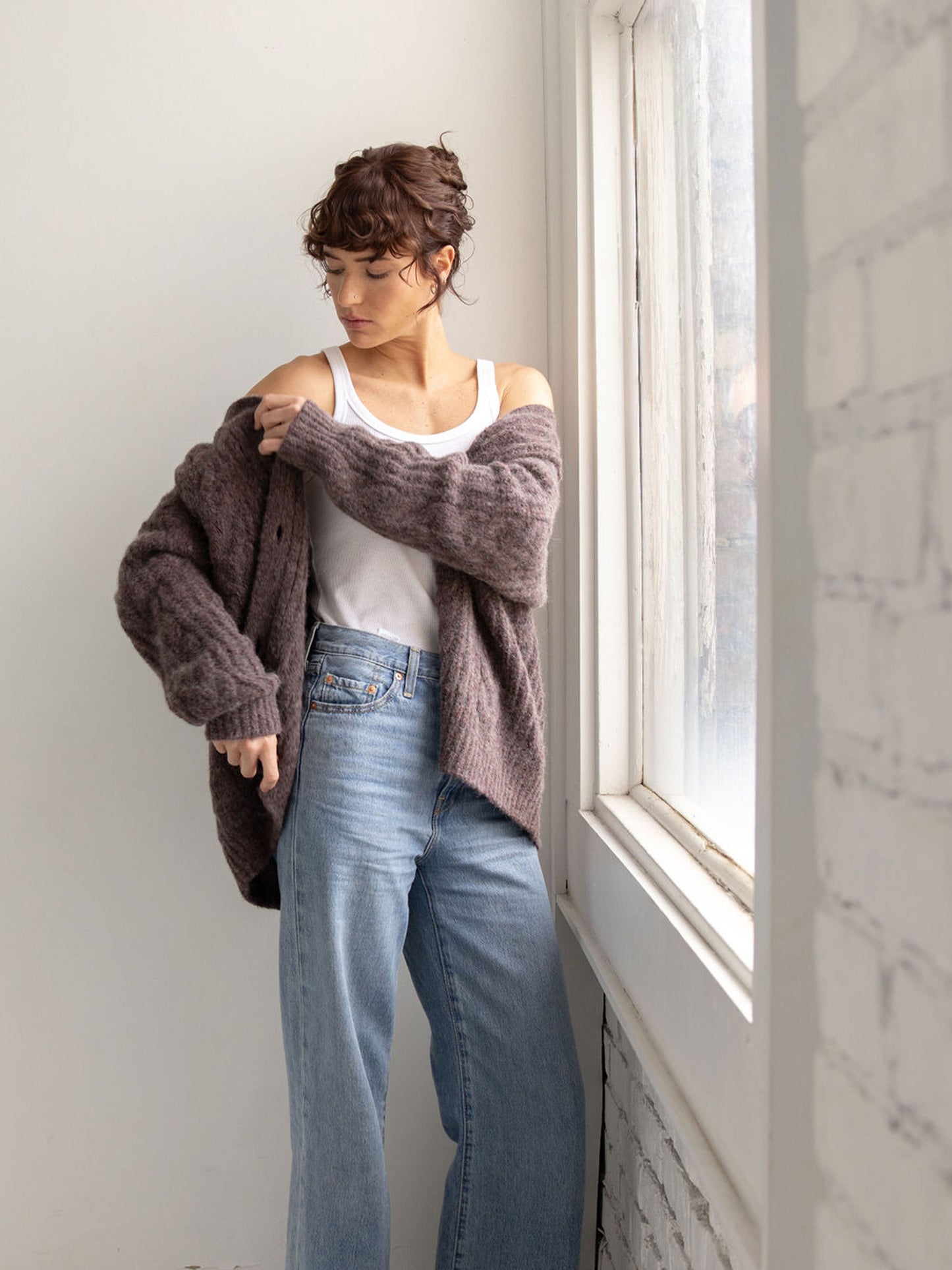 Oversized Cable Knit Cardigan