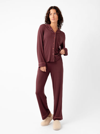 Women's Bamboo Stretch-Knit Long Sleeve Pajama Set