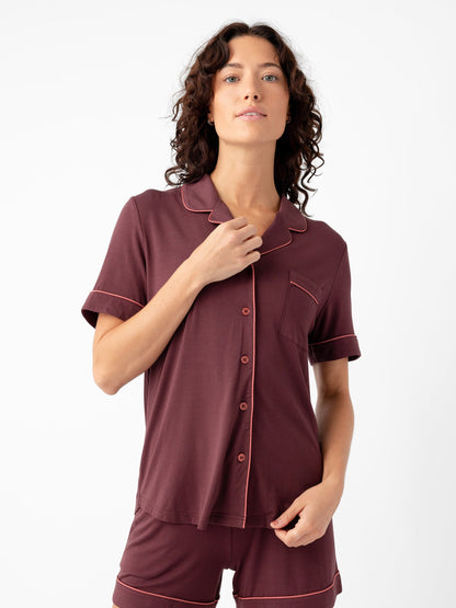 Women's Stretch-Knit Short Sleeve Bamboo Pajama Set