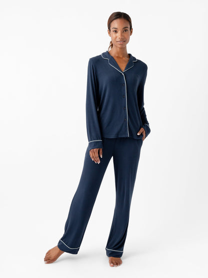 Women's Bamboo Rib-Knit Classic Long Sleeve Pajama Set