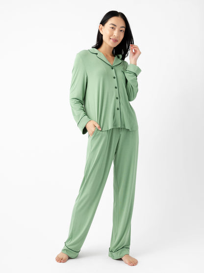 Women's Bamboo Stretch-Knit Long Sleeve Pajama Set