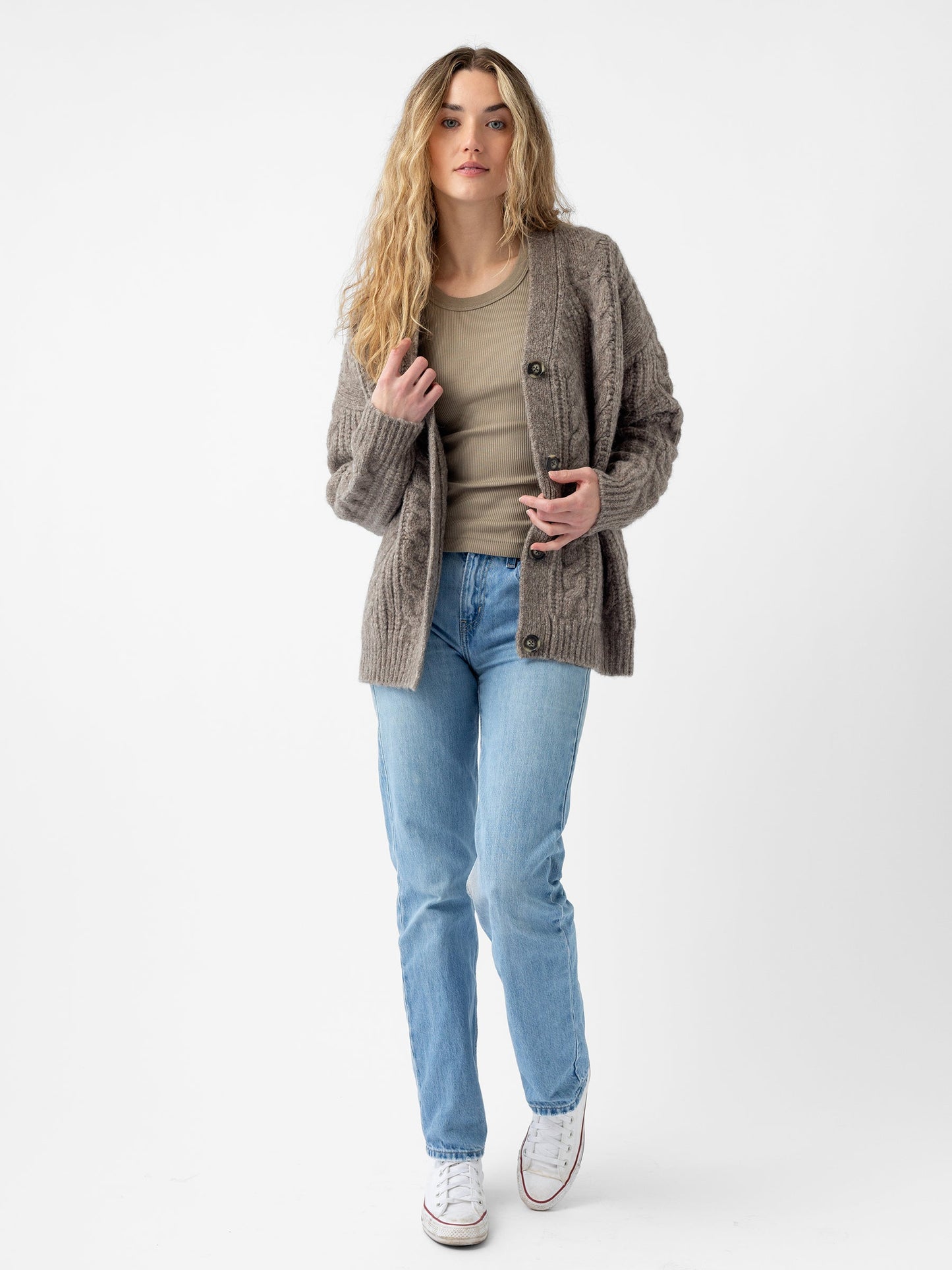 Oversized Cable Knit Cardigan