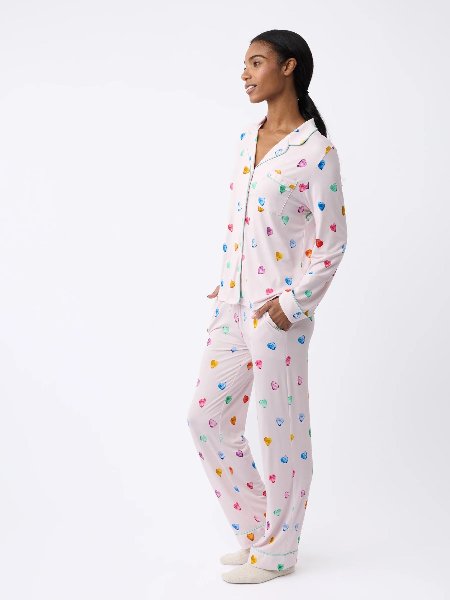 Women's Bamboo Stretch-Knit Long Sleeve Pajama Set