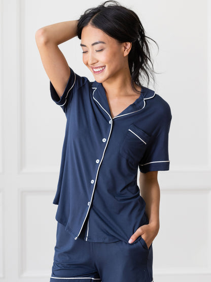 Women's Stretch-Knit Short Sleeve Bamboo Pajama Set