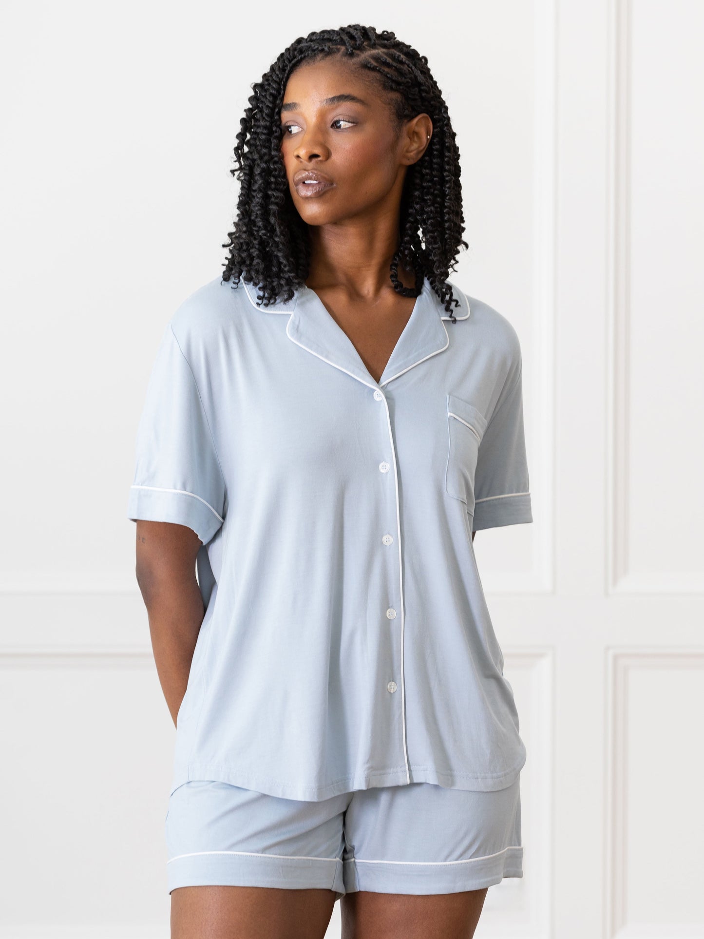 Women's Stretch-Knit Short Sleeve Bamboo Pajama Set