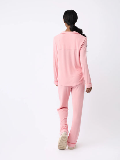 Women's Bamboo Rib-Knit Classic Long Sleeve Pajama Set