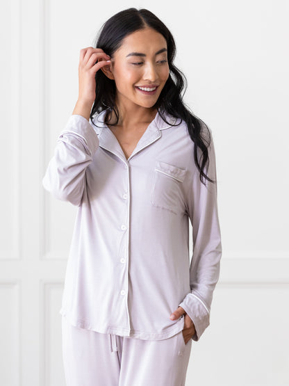 Women's Bamboo Stretch-Knit Long Sleeve Pajama Set