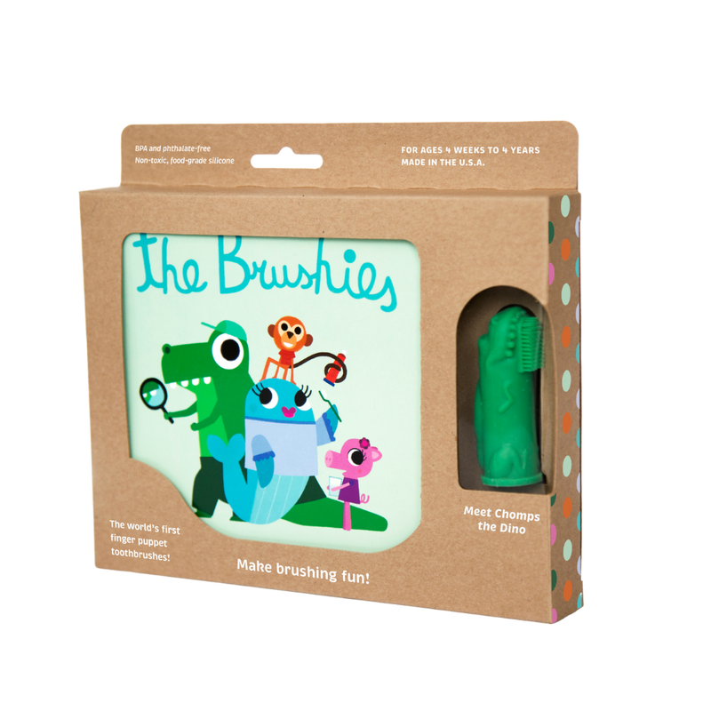 Chomps the Dino Brushie and Book