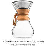 Reusable Pour Over Coffee Filter for Chemex and Hario V60 (Silver) by Barista Warrior