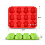 Cheer Collection Set of 3 Non-Stick Silicone Muffin Pans – BPA-Free, Food-Grade Baking Tray