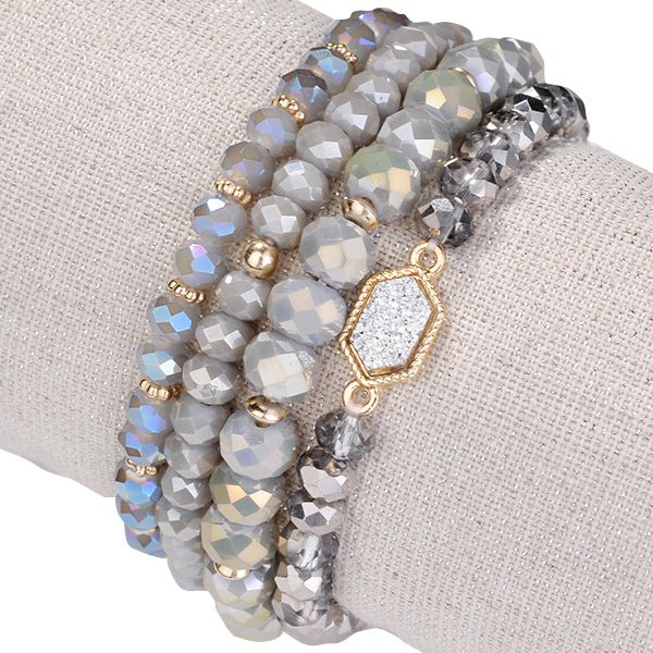 Arm Candy Natural Stone And Glass Crystal Bracelets by VistaShops