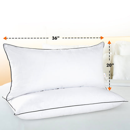 Cheer Collection Set of 2 Adjustable Layer Pillows - Two Bed Pillows with Removable Gel Fiber Fill Inserts for Sleeping