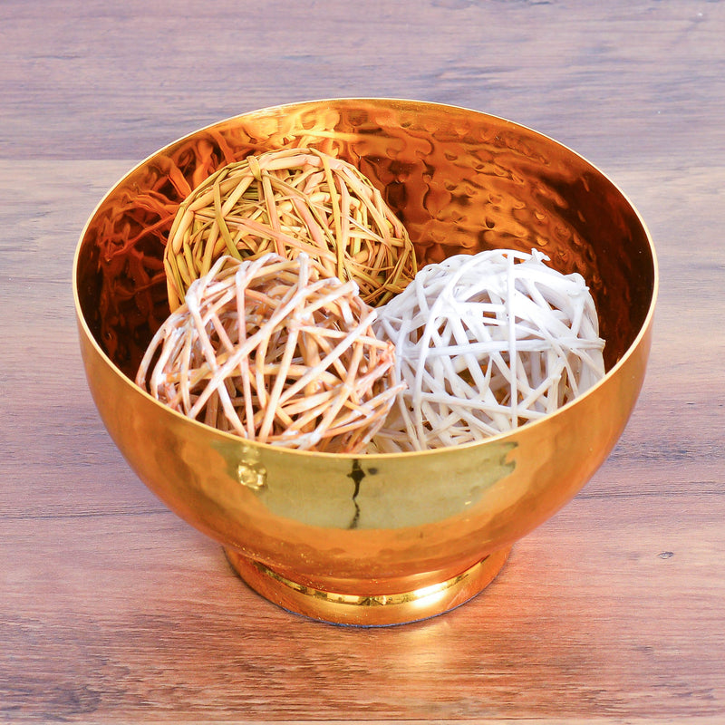 Berkware Gold Plated Decorative Bowl - Gold Colored Metal Serving Dish, Potpourri Holder, Fruit Bowl, Candy Dish and Centerpiece Bowl