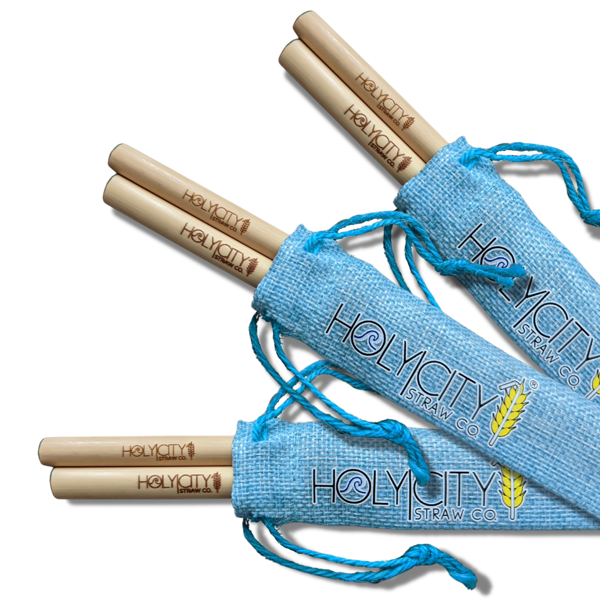 Two Straw/Pouch Combo - Holy City Straw Co. - 3 Pack by Holy City Straw Company