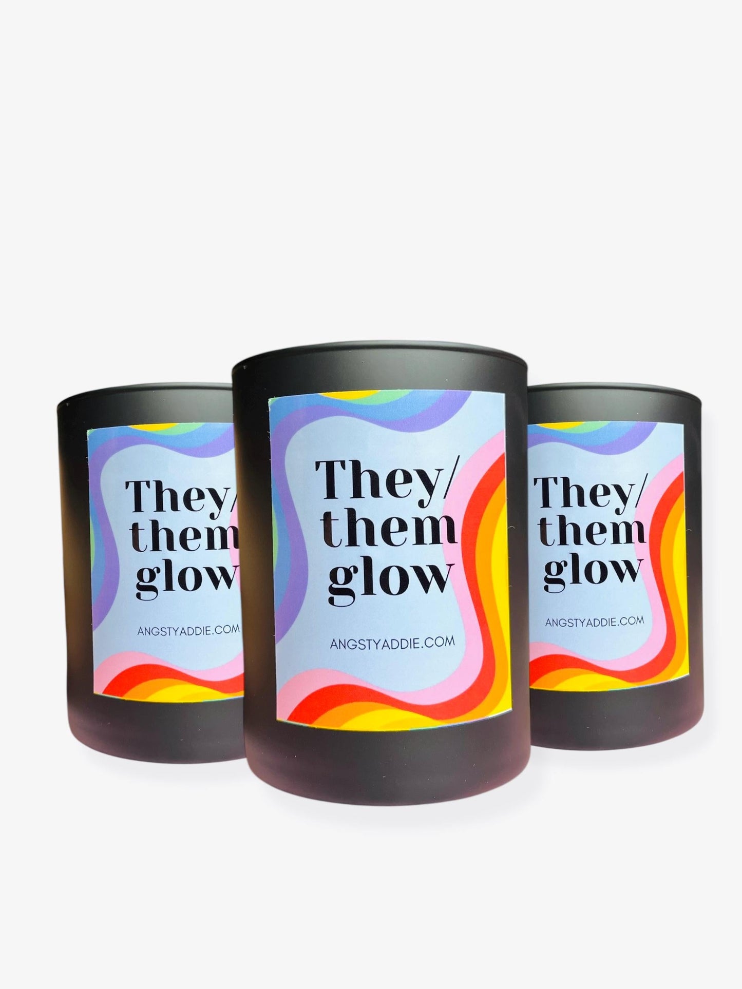 They/Them Glow candle by Angsty Addie