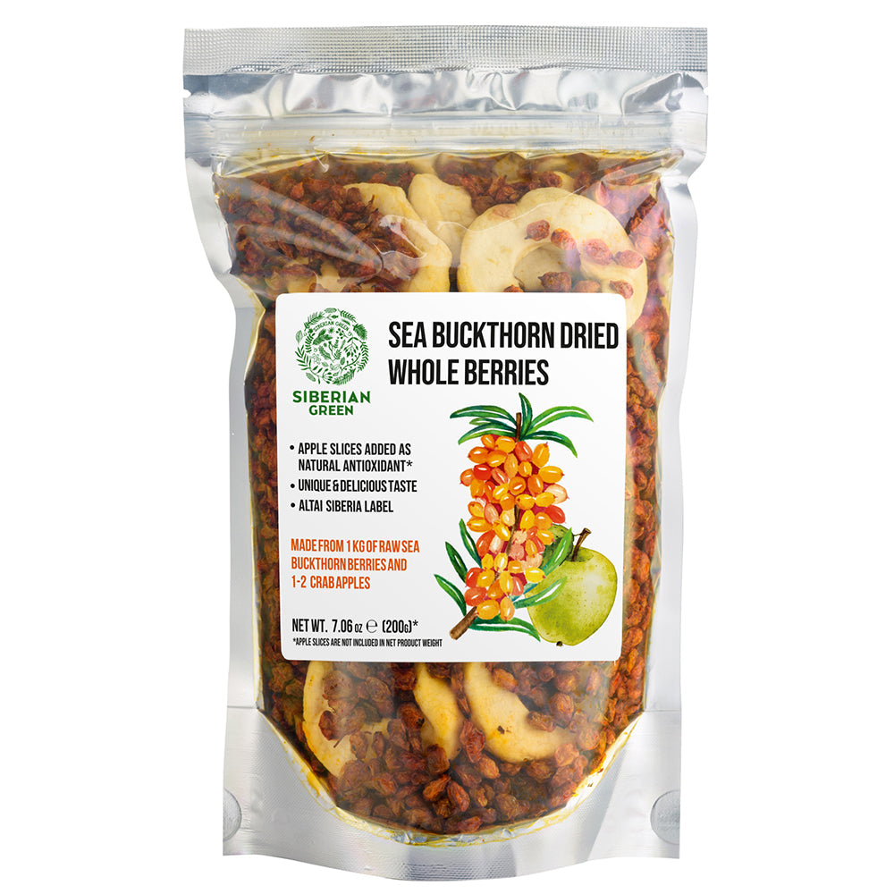 Sea Buckthorn Berries with Apple Slices – A Nutrient-Packed Superfood (200 g)