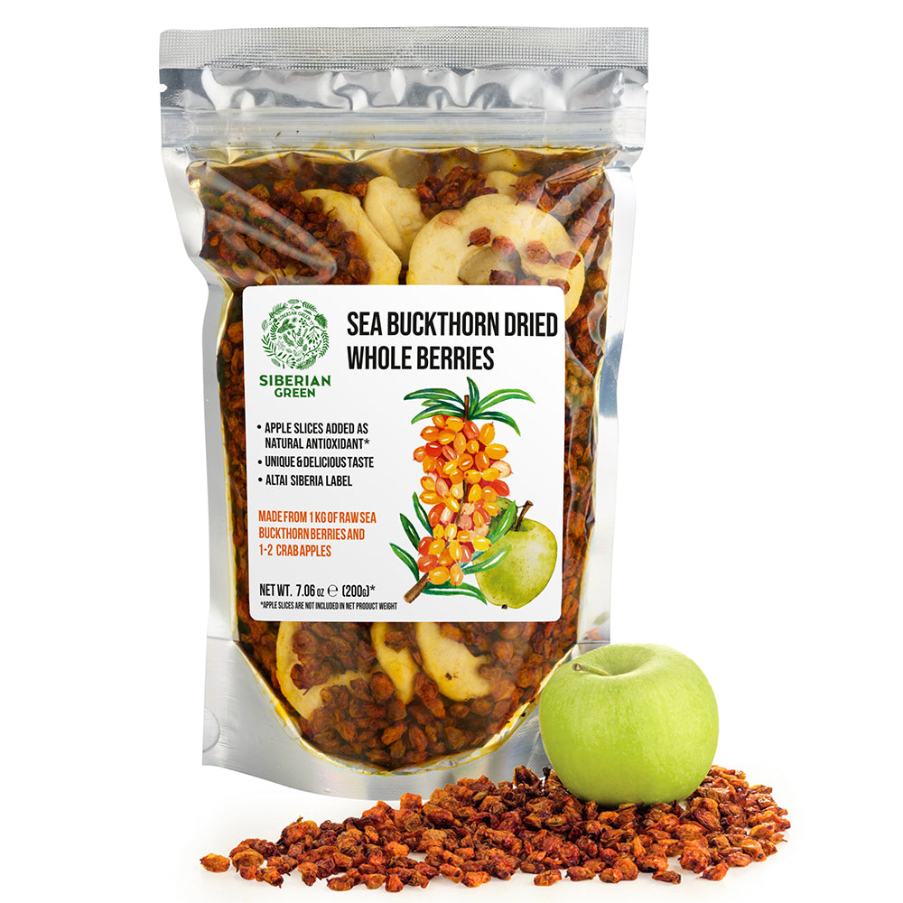 Sea Buckthorn Berries with Apple Slices – A Nutrient-Packed Superfood (200 g)