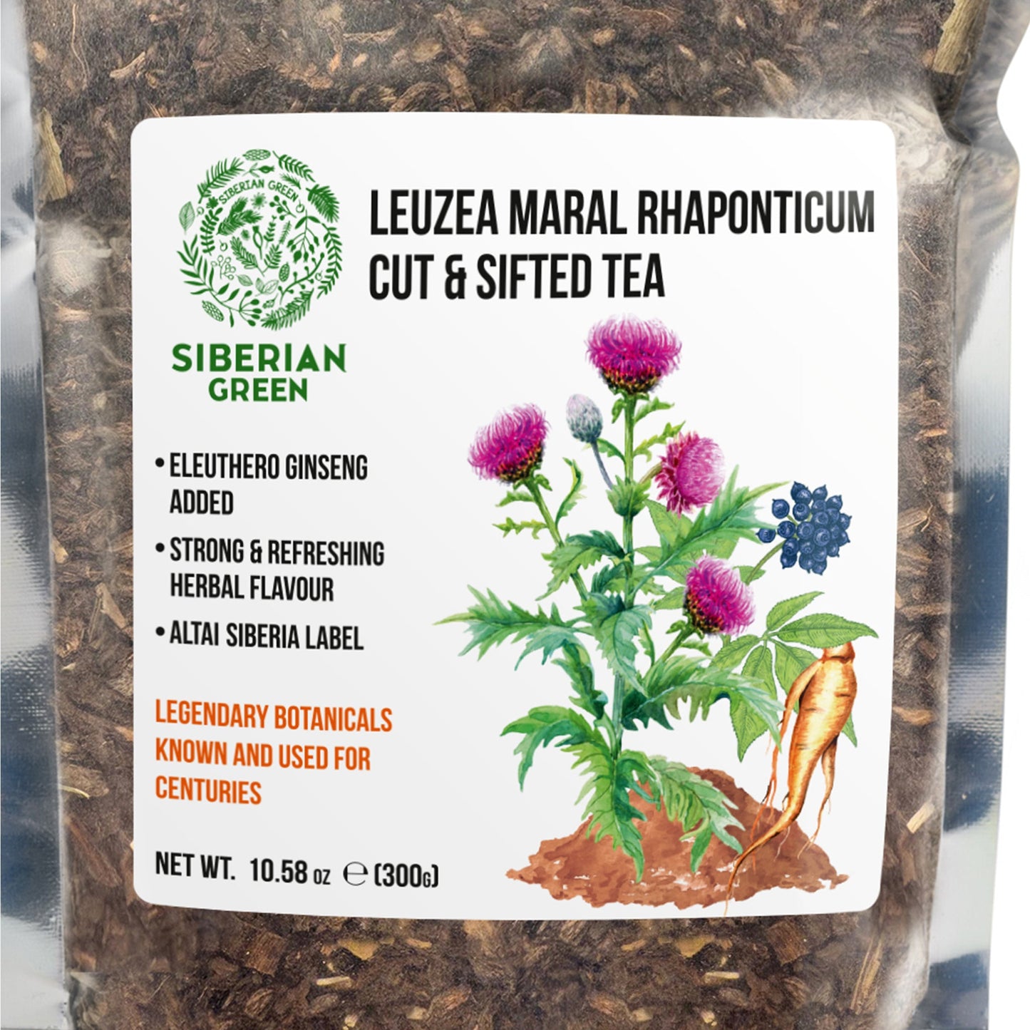 Maral Leuzea Root with Eleuthero Siberian Ginseng - 100% Natural Powder