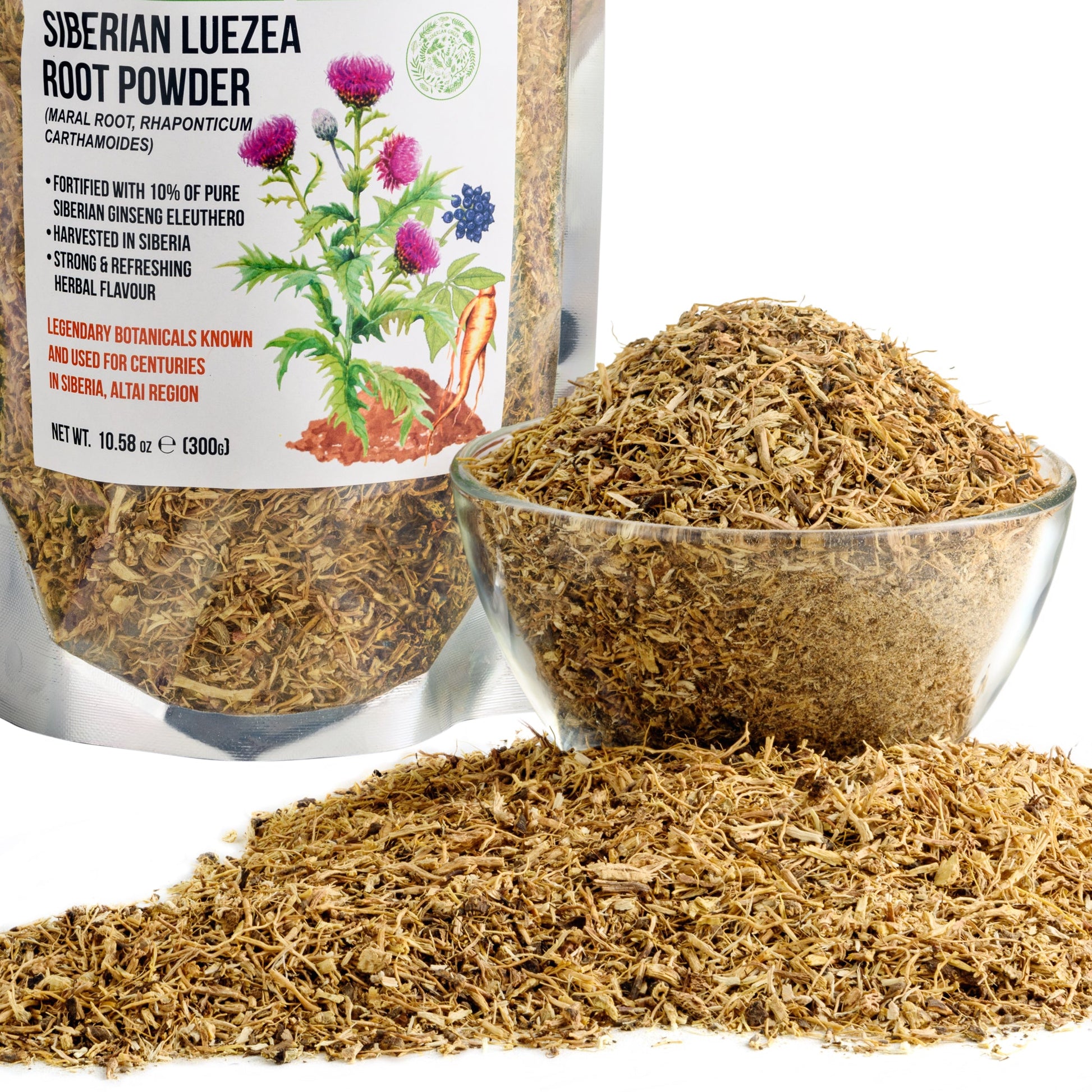 Maral Leuzea Root with Eleuthero Siberian Ginseng - 100% Natural Powder