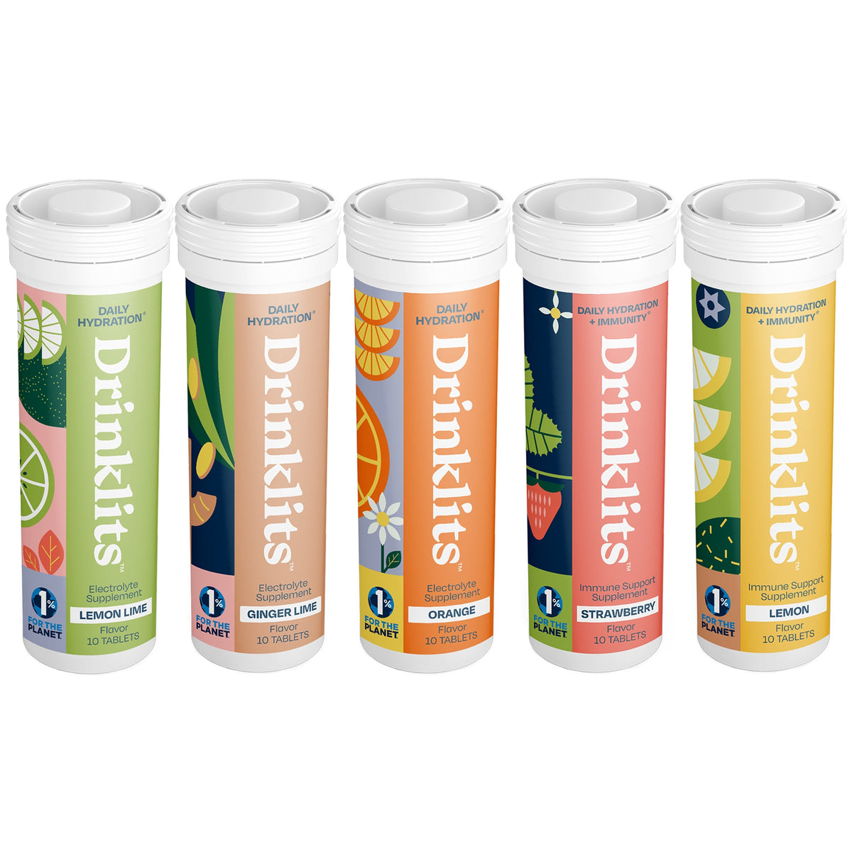 Hydration + Immunity Bundle: Tablets in 5 Flavors by Drinklits