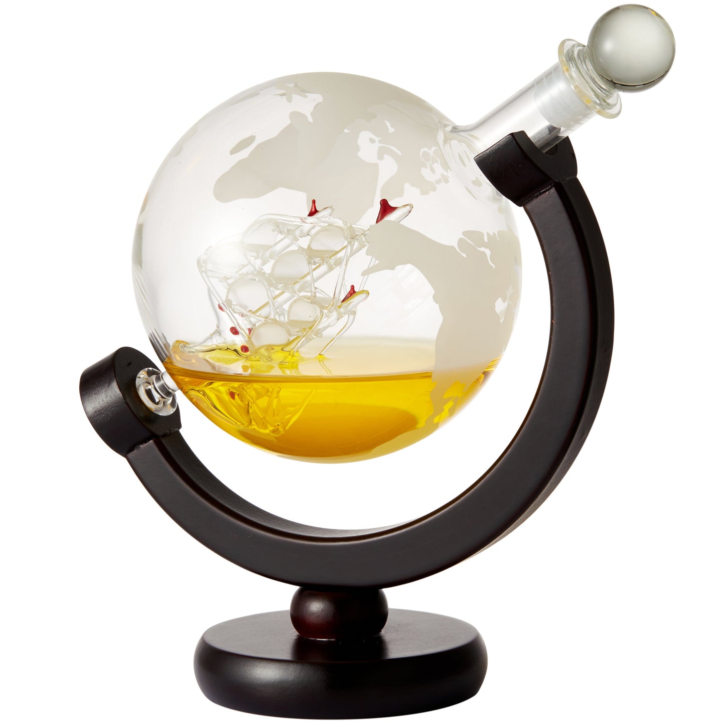 Berkware Elegant Globe  Whiskey Decanter - Handblown & Exquisite