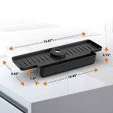 Cheer Collection Silicone Faucet Draining Mat and Splash Guard with Anti-Slip Soap Holder