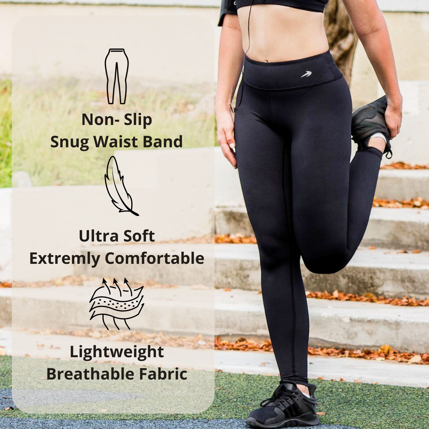 Women's Compression Leggings W/ Pockets - Camo Black