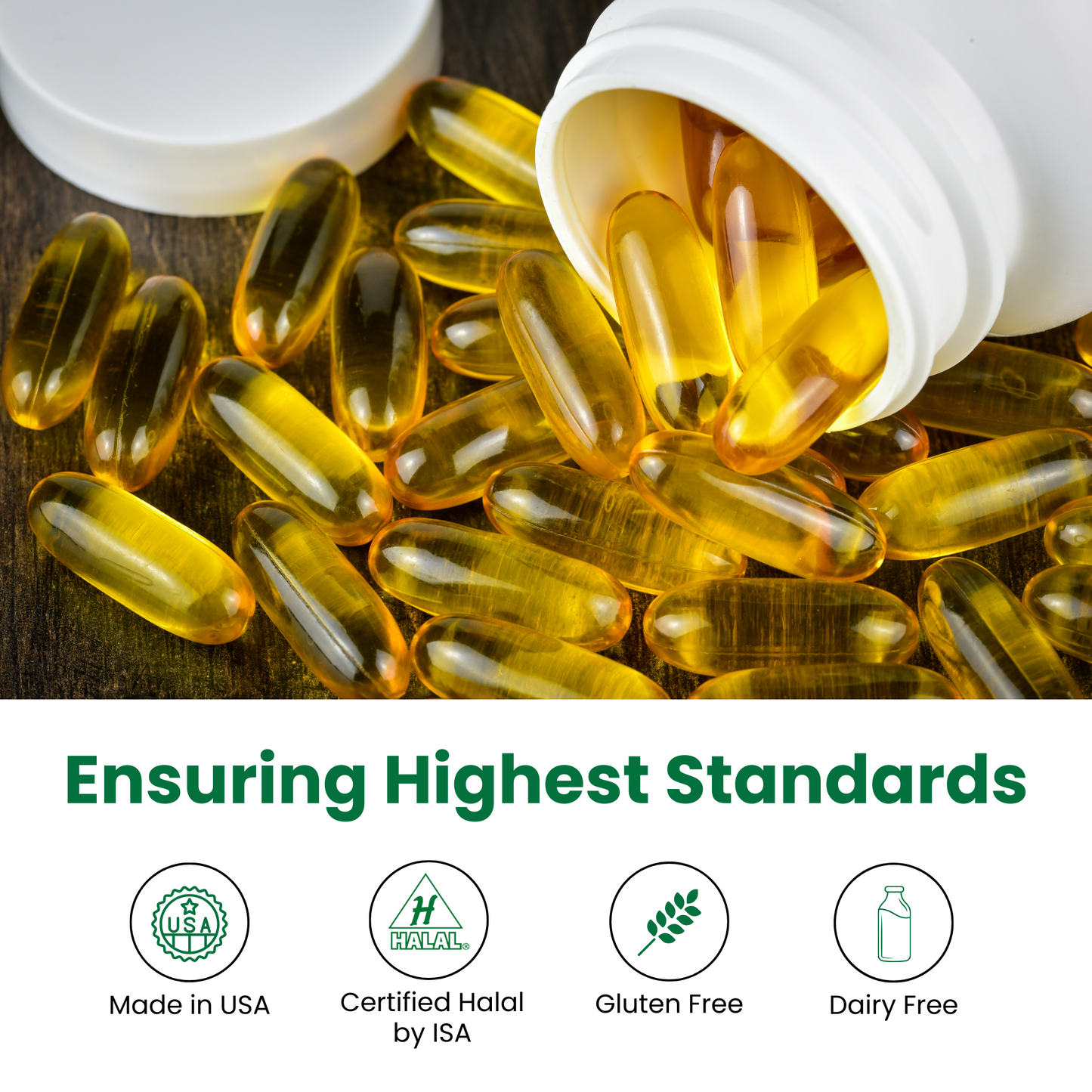 Halal Fish Oil Omega-3 (Halal Gelatin) Softgels