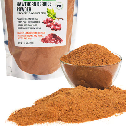 Siberian Hawthorn Dried Berries Powder Flour Tea 300g (10.58oz) Wild Harvested Crataegus Sanguinea from Altai