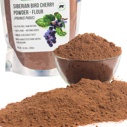 Siberian Bird Cherry Fine Powder Flour 300gr (10.58 oz) Wild Harvested from Altai Region