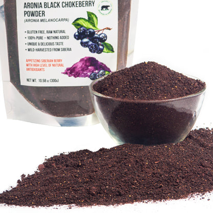 Aronia Black Chokeberry Dried Berries Powder Tea 300g (10.58oz) Wild Harvested from Altai