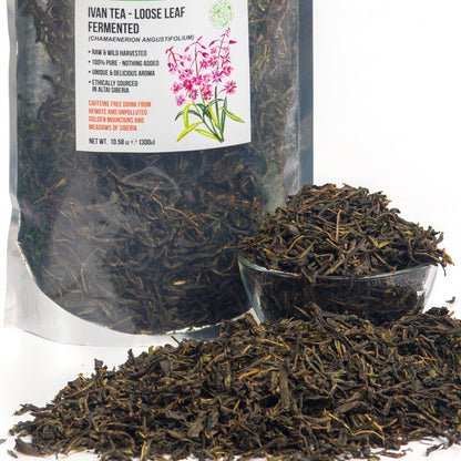 Siberian Green Ivan Tea 300g (10.58 oz) Fermented Loose Leaves Wild Harvested Altai Mountains Ivan-Chai