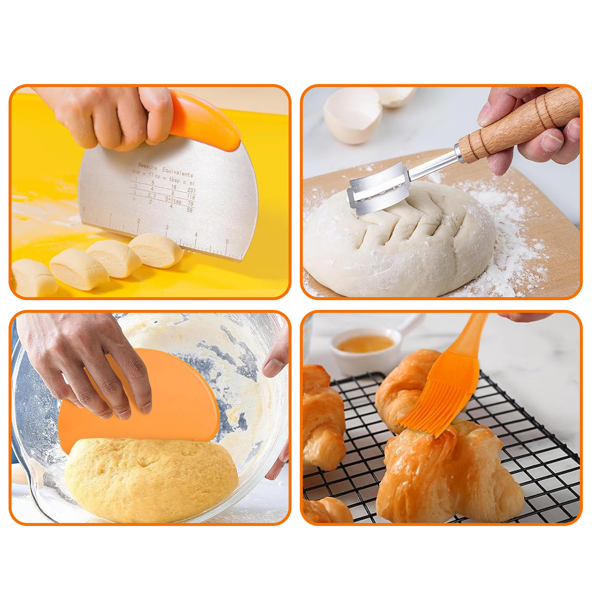 Cheer Collection 2-Piece Bread Proofing Basket Set – Premium Round Rattan Sourdough Banneton Kit with Essential Baking Tools