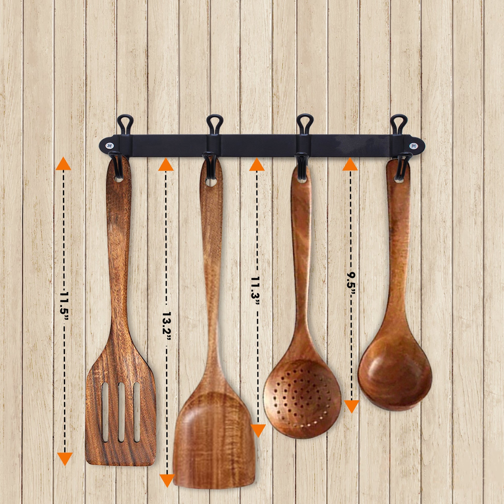 Cheer Collection Premium Teak Wood Spatula Set – Elegant 4-Piece Handcrafted Utensils for Effortless Cooking