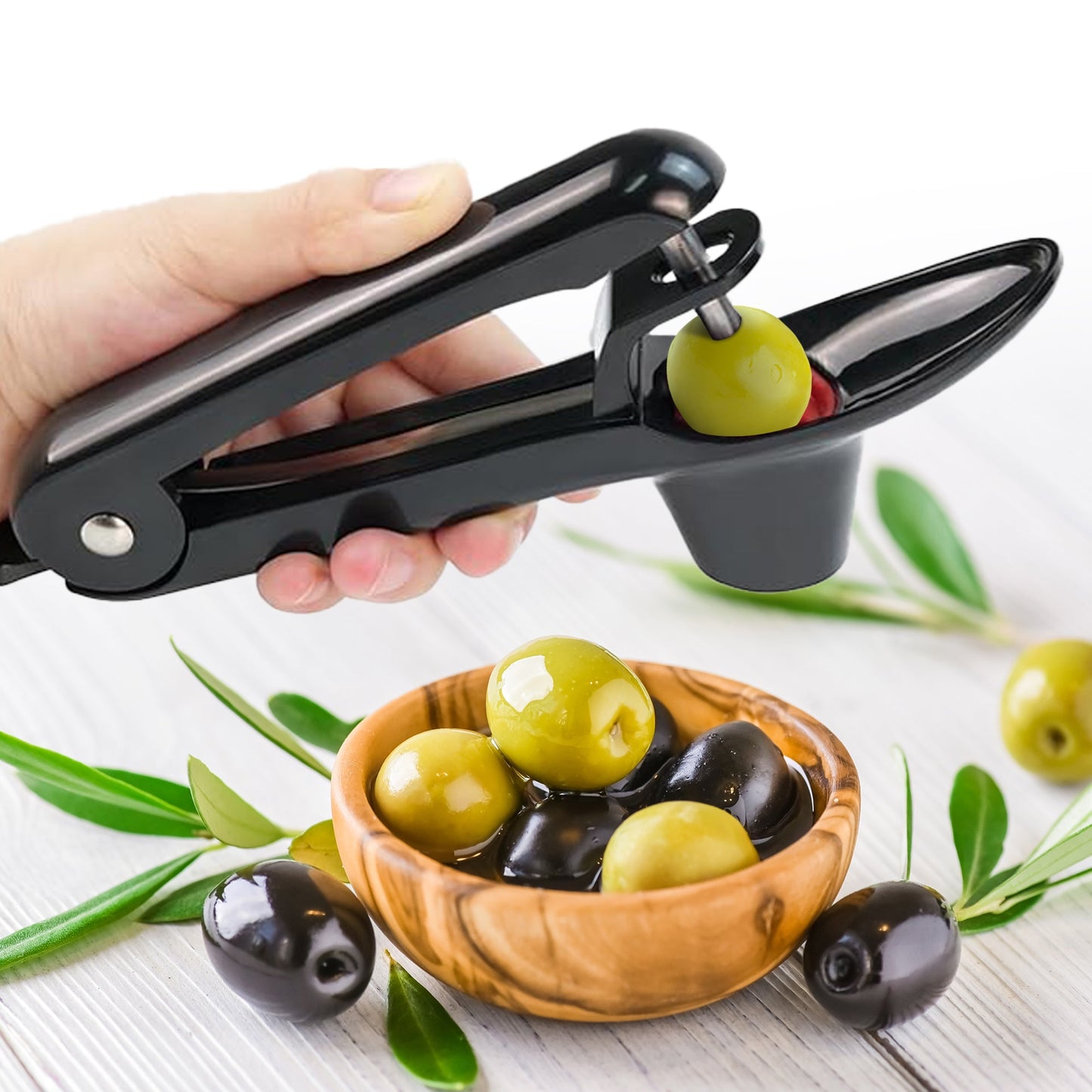 Cheer Collection Cherry and Olive Pitter – Effortless, One-Handed Pitting Tool for Cherries, Olives, and More