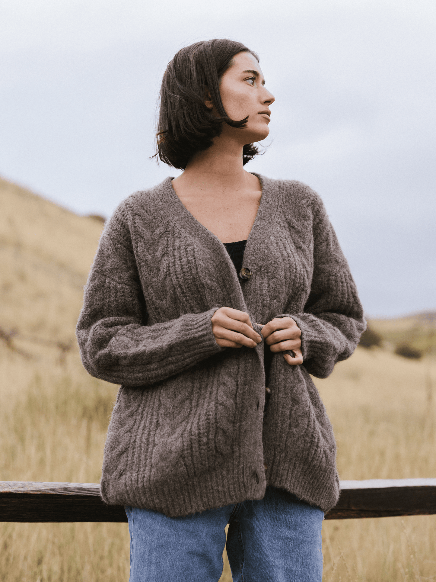 Oversized Cable Knit Cardigan