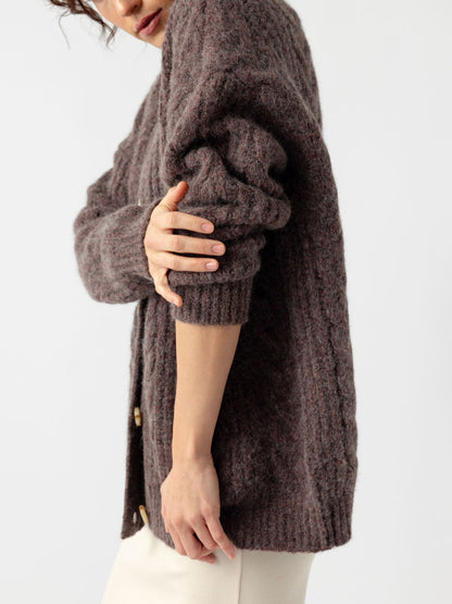 Oversized Cable Knit Cardigan